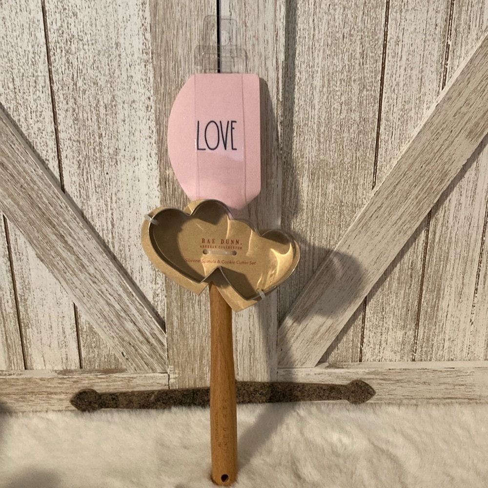 Rae Dunn Valentine’s Day Love Spatula and Cookie Cutter Set